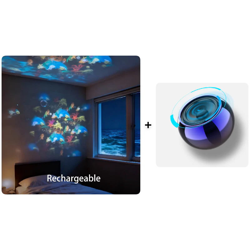 ✨ Rotating LED Projector with Dynamic Lighting Effect – 🌀💞 Transform Your Space with Colorful Lights!