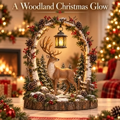 🐮 Highland Cow Christmas Lantern – Cozy Woodland Holiday Décor🎄
