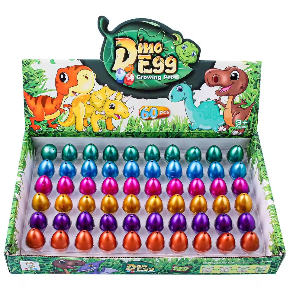 60PCS Hatching Dinosaur Eggs – Water Growing Dino Toy Set