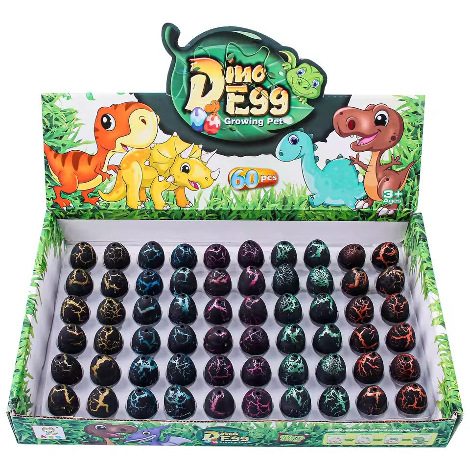 60PCS Hatching Dinosaur Eggs – Water Growing Dino Toy Set
