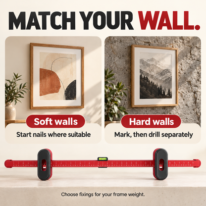 Different mounting approaches for soft and hard walls
