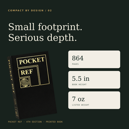 Pocket Ref 4th Edition 864-page portable format