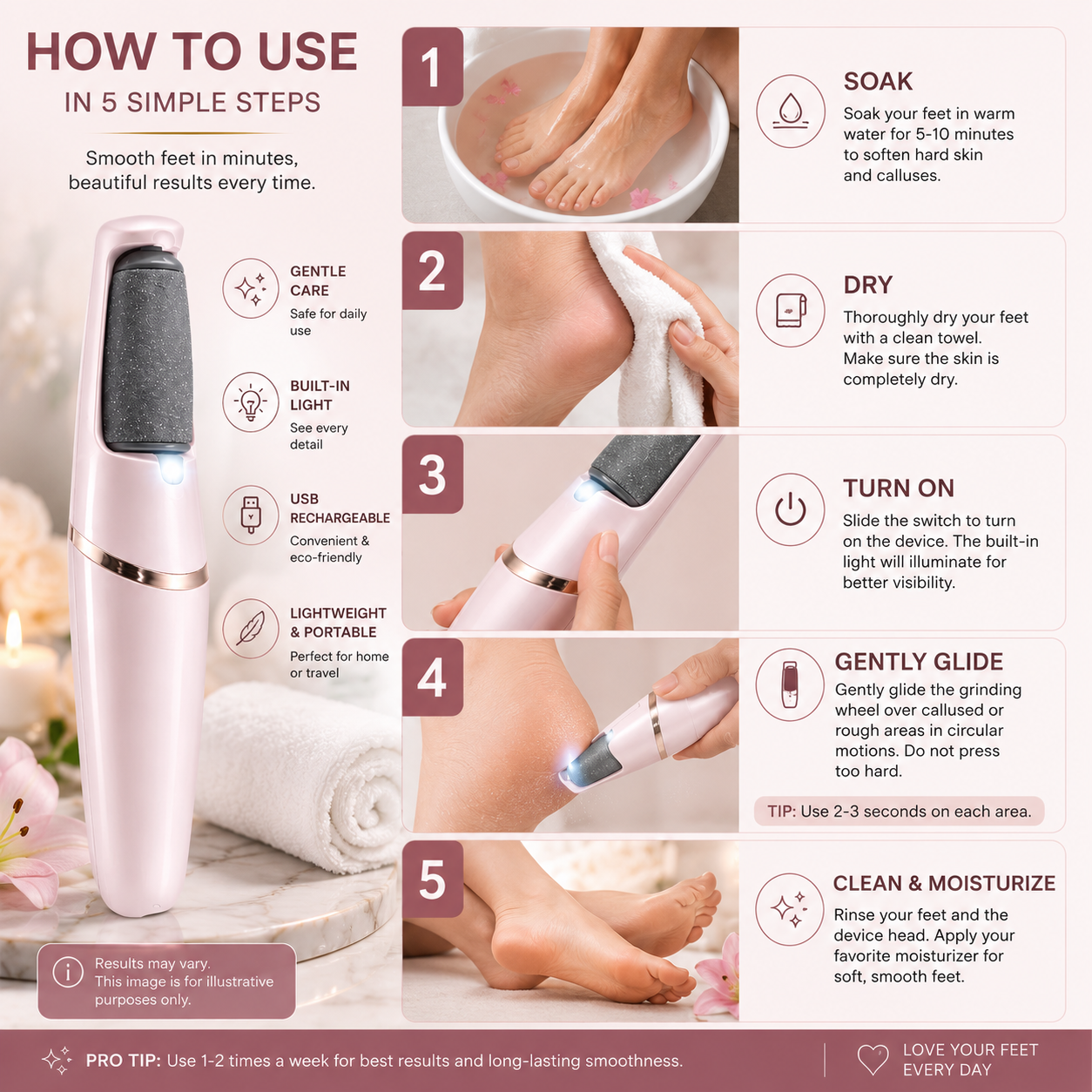 🔥Flash Sale: 50% OFF🎁Rechargeable Electric Foot File Callus Remover with LED Display
