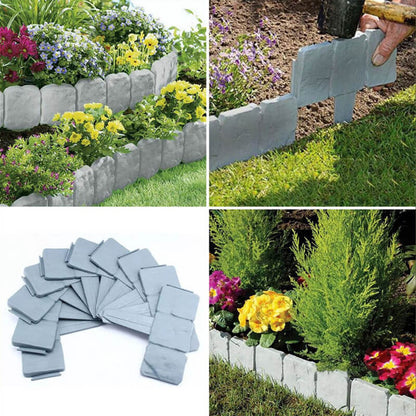 🪻Plastic Garden Retaining Fence – Flexible Stone-Look Lawn Edging🪻