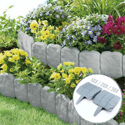 🪻Plastic Garden Retaining Fence – Flexible Stone-Look Lawn Edging🪻