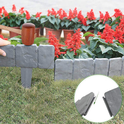 🪻Plastic Garden Retaining Fence – Flexible Stone-Look Lawn Edging🪻