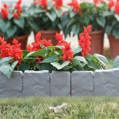 🪻Plastic Garden Retaining Fence – Flexible Stone-Look Lawn Edging🪻
