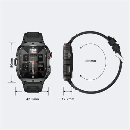 📢📢50% OFF !! ⏰Rugged Outdoor Smart Watch – 100+ Sports Modes