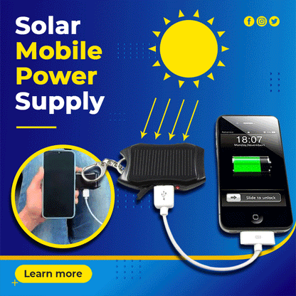 ☀️50% OFF NOW! 1200mAh Solar Power Bank Keychain, Portable Mini Solar Charger Key Ring Emergency Power Supply for Outdoor Camping Hiking
