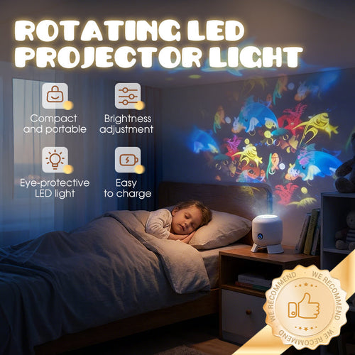 ✨ Rotating LED Projector with Dynamic Lighting Effect – 🌀💞 Transform Your Space with Colorful Lights!