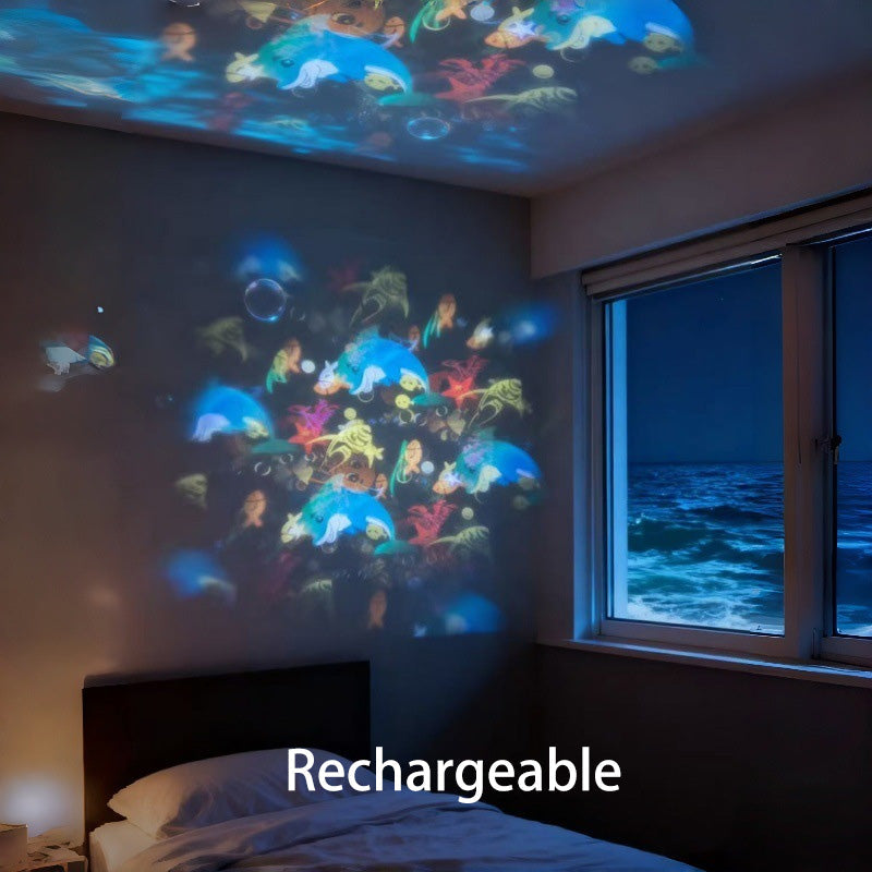 ✨ Rotating LED Projector with Dynamic Lighting Effect – 🌀💞 Transform Your Space with Colorful Lights!