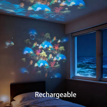 ✨ Rotating LED Projector with Dynamic Lighting Effect – 🌀💞 Transform Your Space with Colorful Lights!