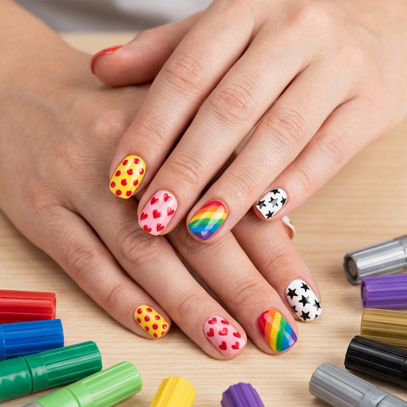 Professional Nail Art Marker Pen Set | 12/24 Pcs Premium Nail Design Painting Pens
