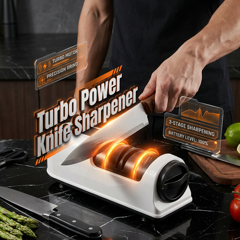 🔪3-Stage Electric & Manual Knife Sharpener