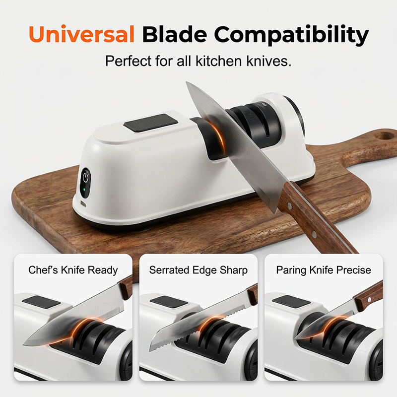 🔪3-Stage Electric & Manual Knife Sharpener