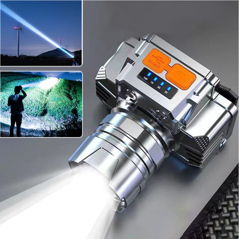 Portable Waterproof Smart LED Headlamp – Outdoor Fishing Essential, Motion Sensor, USB Charging. Hands-Free & Reliable!