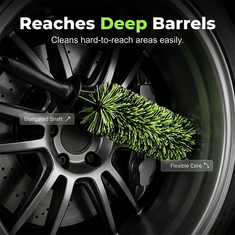 🔥❗️Buy 2  Get 1 Free 🧼Wheel Barrel Cleaning Brush – Deep Reach Microfiber for Rims, Calipers & Engine Bay – Scratch-Free Soft Bristles, Ergonomic Grip + Knuckle Guard – Includes Storage Box