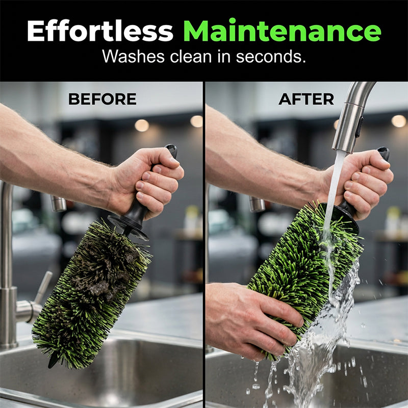 🔥❗️Buy 2  Get 1 Free 🧼Wheel Barrel Cleaning Brush – Deep Reach Microfiber for Rims, Calipers & Engine Bay – Scratch-Free Soft Bristles, Ergonomic Grip + Knuckle Guard – Includes Storage Box