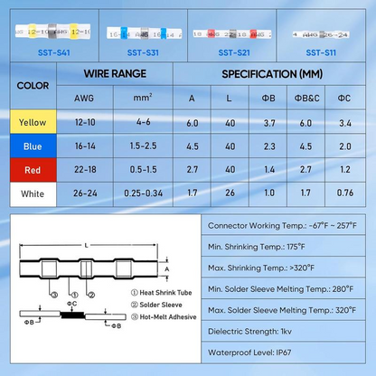 🔧Waterproof Solder Seal Wire Connectors Kit