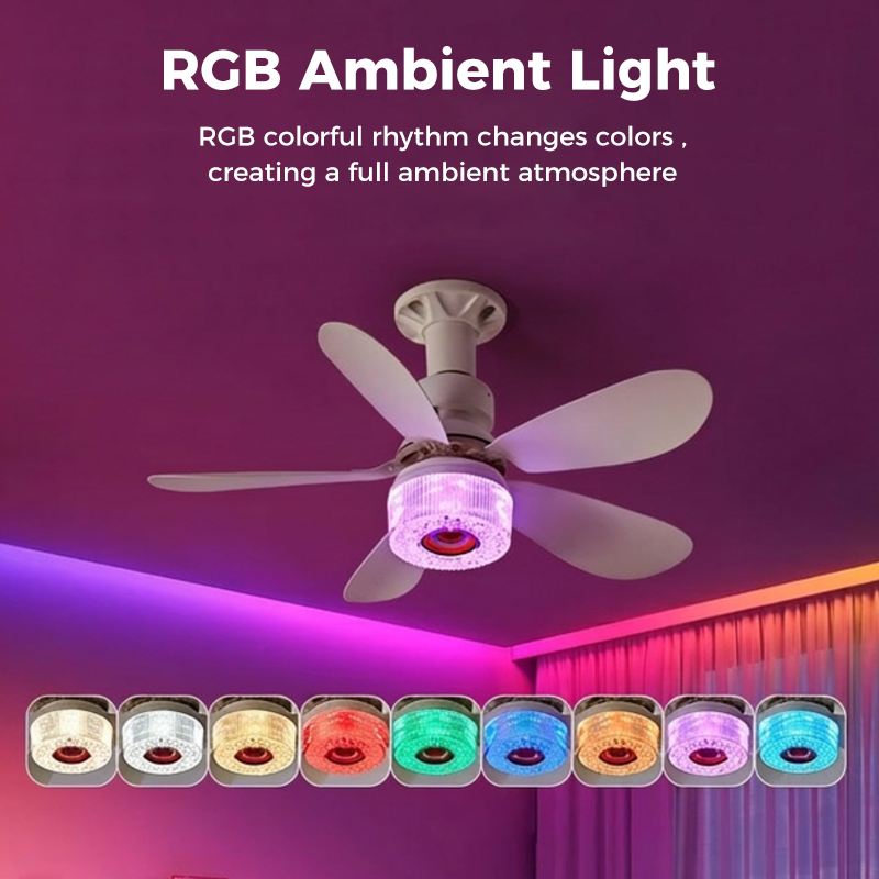 🌀  49% OFF! ✨ 3-in-1 Ceiling Fan with Light & Bluetooth – RGB, Quiet, Smart 💡