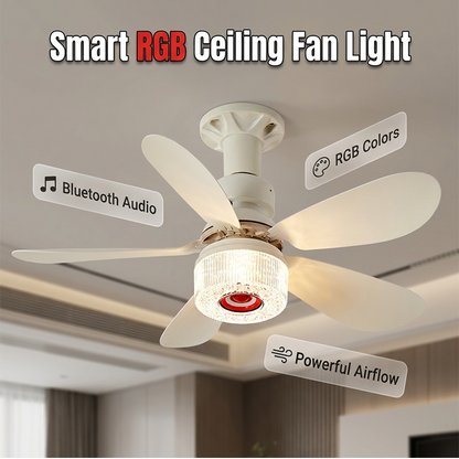 🌀  49% OFF! ✨ 3-in-1 Ceiling Fan with Light & Bluetooth – RGB, Quiet, Smart 💡