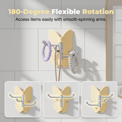 🦋Rotatable Butterfly Hook – Cute Drill-Free Storage For Small Spaces