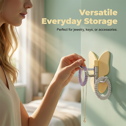 🦋Rotatable Butterfly Hook – Cute Drill-Free Storage For Small Spaces