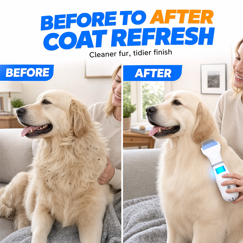 🥳2026 HOT SALE🥳💞50K+ SOLD!🐾⚡ 50% OFF! Electric Flea Comb for Pets – Vacuum suction + fine stainless teeth, chemical‑free flea removal. Gentle on coat, easy to clean – a must for pet parents! 🛡️✨