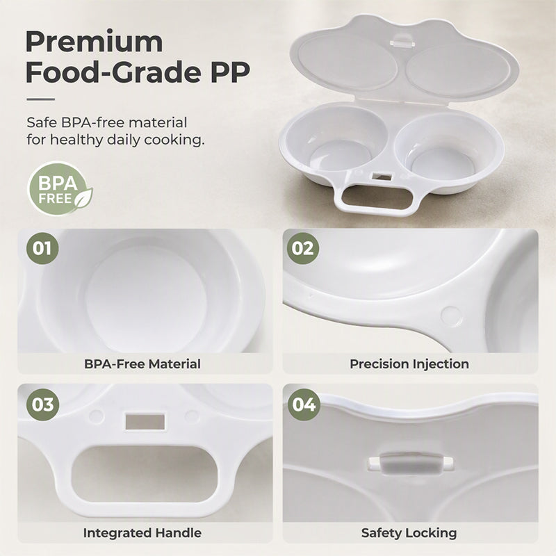 🥚 BUY 1 GET 1 FREE!🍳Microwave Egg Cooker – Perfect poached eggs in 2 mins, no oil & splash-proof – Quick, healthy & mess-free breakfast ⏱️🌿