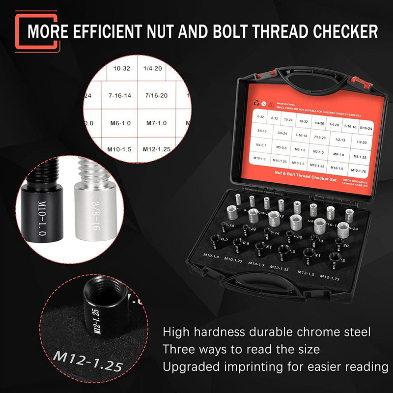 🔧Nut & Bolt Thread Checker Kit for Inspection of Fixed Bolts or Threaded Holes