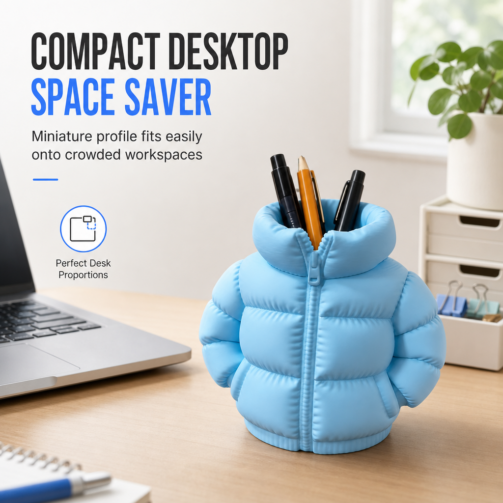 🧥 Puffer Coat Pen Holder ✏️ Cute 3D Printed Desk Organizer