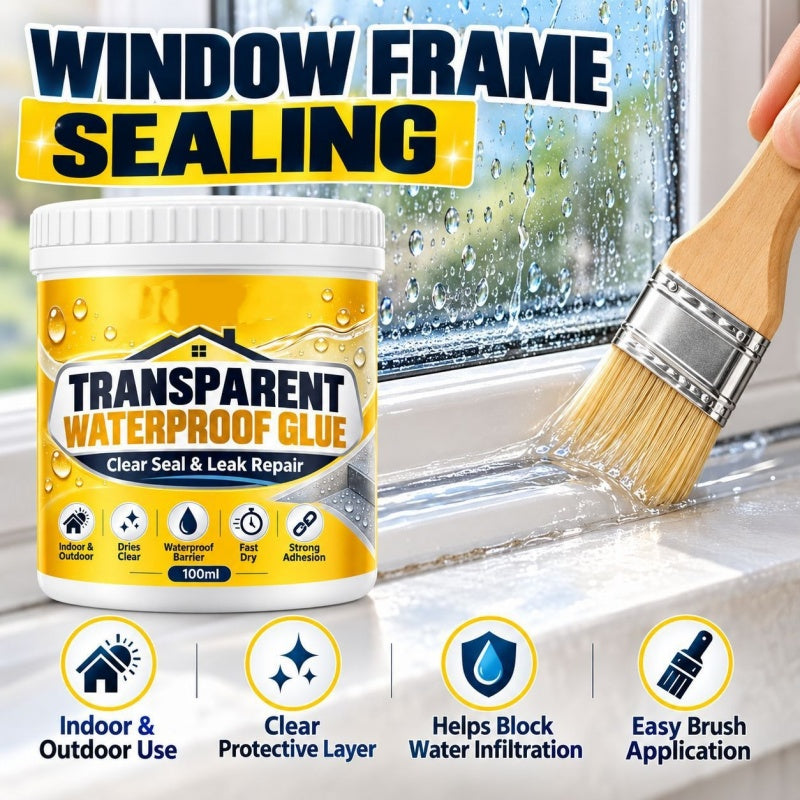 💧🛠️ Clear Waterproof Repair Sealant with Brush ✨ DIY Leak & Crack Touch-Ups