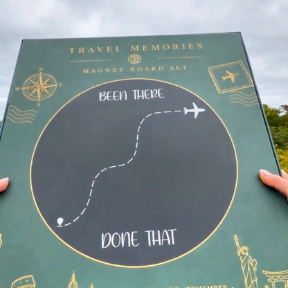 🌍 Been There, Done That™ Travel Magnet Display Board ✈️ | Wall Decor for Travel Memories 🎁